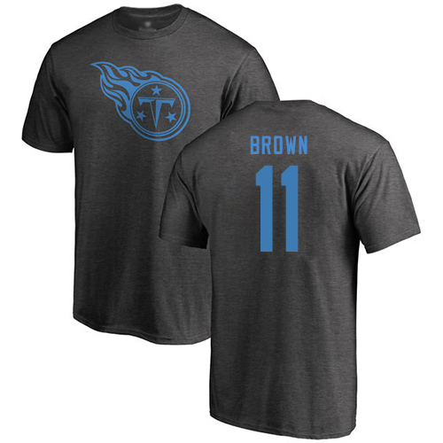 Tennessee Titans Men Ash A.J. Brown One Color NFL Football #11 T Shirt